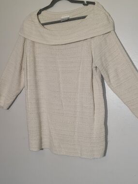 Fashion Bug Cream Off-Shoulder Cowl Neck Sweater